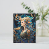 Carte postale Lady With Antlers Boho Imaginaire Ar (Debout devant)