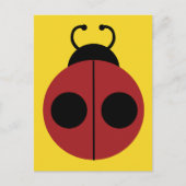 Carte Postale Ladybug 60s rétro cool rouge jaune (Devant)