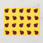 Carte Postale Ladybug 60s rétro cool rouge jaune (Devant)