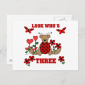 Carte Postale Ladybug Bear 3e maillots d'anniversaire (Devant / Derrière)