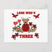 Carte Postale Ladybug Bear 3e maillots d'anniversaire (Devant)