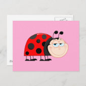 Carte Postale Ladybug Bugs Funny Insect mignon sourire (Devant / Derrière)