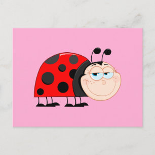 Carte Postale Ladybug Bugs Funny Insect mignon sourire