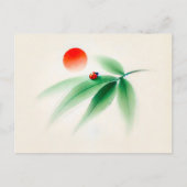 Carte Postale Ladybug chinois sur le bambou (Devant)