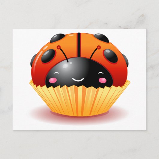 Carte postale Ladybug Cupcake (Devant)
