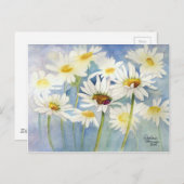 Carte Postale Ladybug dans les marguerites (Devant / Derrière)