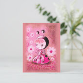 Carte Postale Ladybug dans une robe (Debout devant)