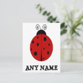 Carte Postale LADYBUG design customisé POSTCARD avec N'IMPORTE Q (Debout devant)