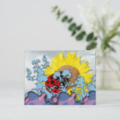 Carte Postale Ladybug et tournesol (Debout devant)