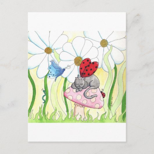 Carte Postale Ladybug Fairy Cat (Devant)