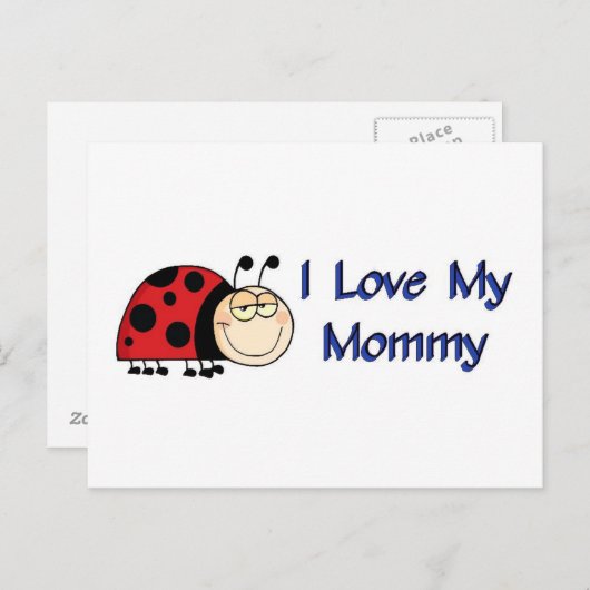 Carte Postale Ladybug J'Aime Ma Maman (Devant / Derrière)