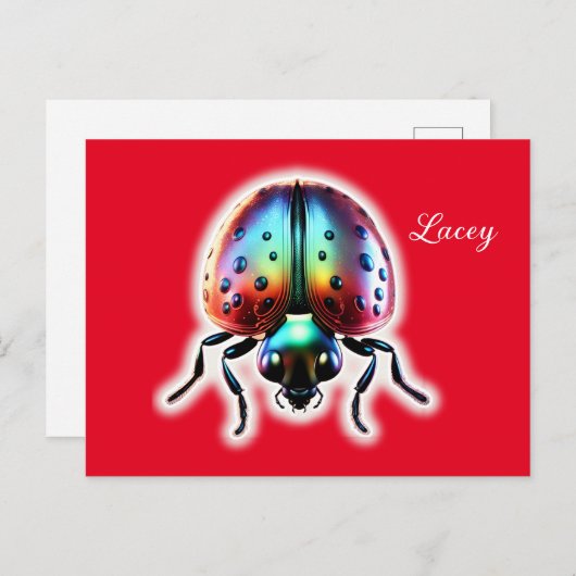 Carte Postale Ladybug moderne (Devant / Derrière)
