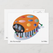 CARTE POSTALE LADYBUG POSTCARD GREETING / JIM MALTESE (Devant / Derrière)