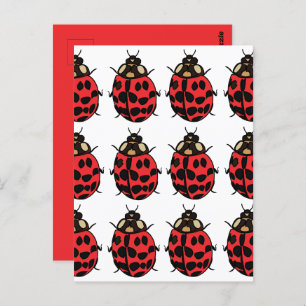 Carte Postale Ladybug Red Black Insect Ladybug