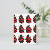 Carte Postale Ladybug Red Black Insect Ladybug (Debout devant)