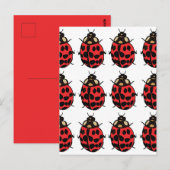 Carte Postale Ladybug Red Black Insect Ladybug (Devant / Derrière)