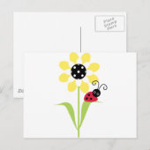 Carte Postale Ladybug sur la fleur (Devant / Derrière)