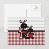Carte Postale Ladybugs avec En vichy Crayon (Devant / Derrière)