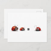 Carte Postale Ladybugs Dit Salut (Devant / Derrière)
