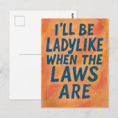 Carte Postale Ladylike Quand Les Lois Sont, Gras Affiche Féminis (Devant / Derrière)