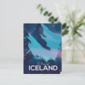 Carte Postale L'affiche de voyage de la magie de l'Islande (Debout devant)