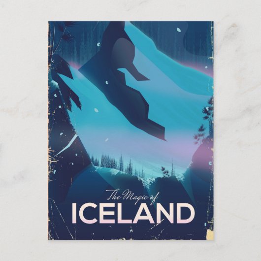 Carte Postale L'affiche de voyage de la magie de l'Islande (Devant)