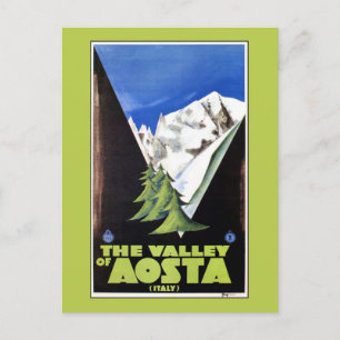 Carte Postale L'affiche de voyage de la Vallée d'Aoste Italie