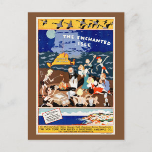 Carte Postale L'affiche de voyage vintage USA The Enchanted Isle