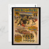 Carte Postale L'affiche occidentale sauvage historique de Bill (Devant / Derrière)
