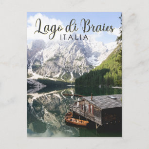 Carte Postale Lago di Braies Italie Voyage Art Vintage