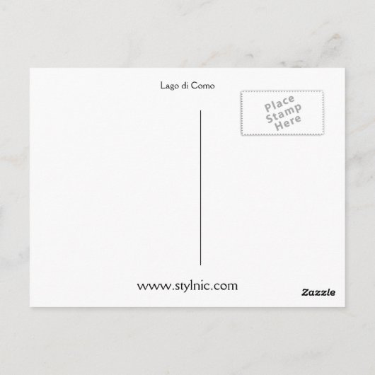 Carte Postale Lago di Como (Dos)