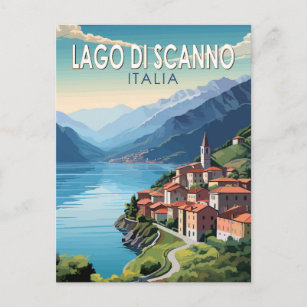 Carte Postale Lago di Scanno Italia Travel Art Vintage