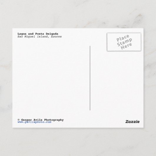 Carte Postale Lagoa et Ponta Delgada (Dos)