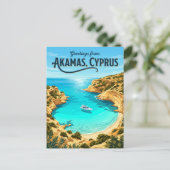 Carte Postale Lagon Bleu, Akamas Chypre (Debout devant)