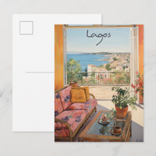 Carte Postale Lagos Nigeria Voyage Ville Peinture Esthétique