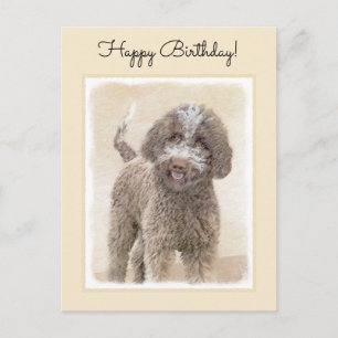 Carte Postale Lagotto Romagnolo Peinture - Cute Original Chien A