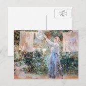 Carte Postale L'agriculteur suspendu à la lessive par Berthe Mor (Devant / Derrière)