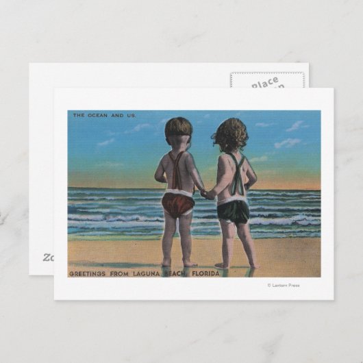 Carte Postale Laguna Beach, FL - Salutations de la scène avec le (Devant / Derrière)