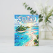 Carte Postale Lagune d'Aitutaki Îles Cook (Debout devant)