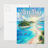 Carte Postale Lagune d'Aitutaki Îles Cook (Devant / Derrière)