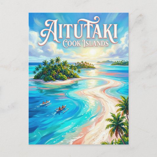 Carte Postale Lagune d'Aitutaki Îles Cook (Devant)