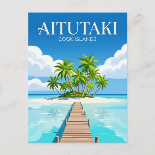 Carte Postale Lagune d'Aitutaki Îles Cook (Devant)