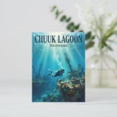 Carte Postale Lagune de Chuuk Micronésie (Debout devant)