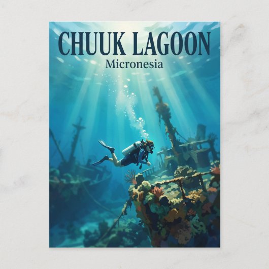 Carte Postale Lagune de Chuuk Micronésie (Devant)