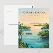 Carte Postale Lagune Nichupté Mexique (Devant / Derrière)