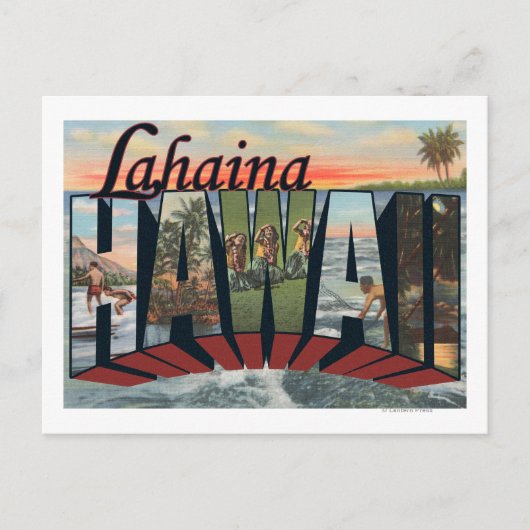 Carte Postale Lahaina, Hawaii - Scènes de grandes lettres (Devant)