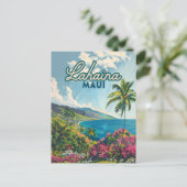 Carte Postale Lahaina Maui Hawaii Beach Coast Retro (Debout devant)