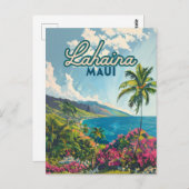 Carte Postale Lahaina Maui Hawaii Beach Coast Retro (Devant / Derrière)