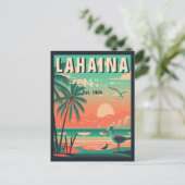 Carte Postale Lahaina Maui Hawaii Retro Seagull Souvenir 1950 (Debout devant)