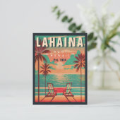 Carte Postale Lahaina Maui Hawaii Retro Sunset Souvenir 1950 (Debout devant)